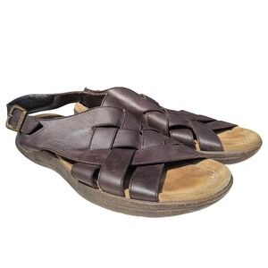 Dansko Leather Fisherman Sandals Comfort‎ Brown Buckle Straps Mens 11.5-12